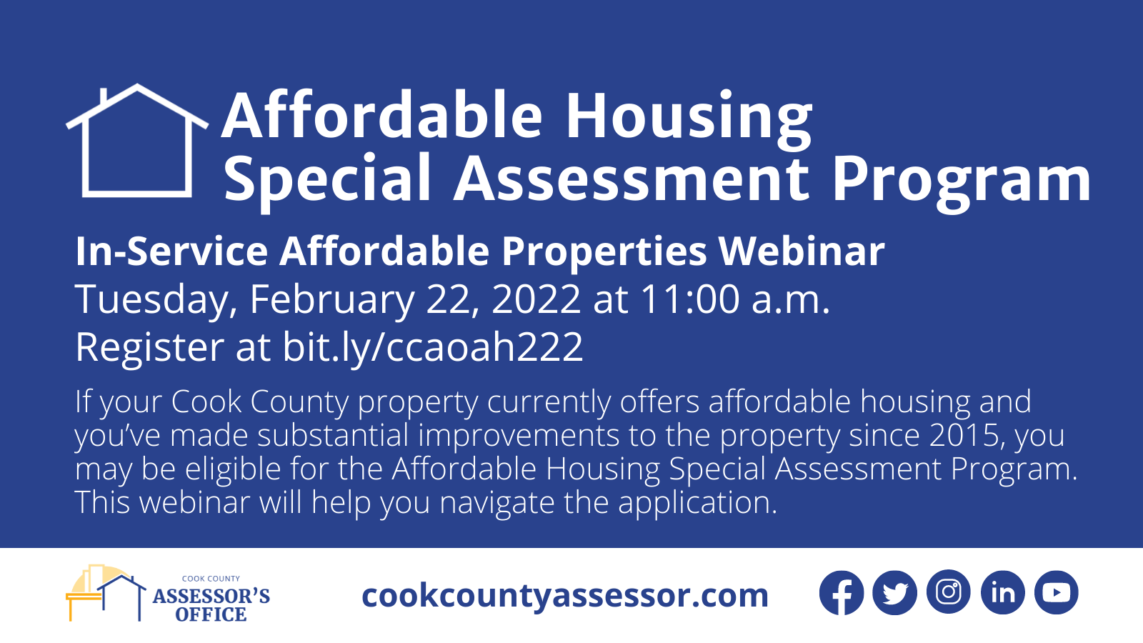 Affordable Housing Special Assessment Program In-Service Affordable Properties Webinar February 22