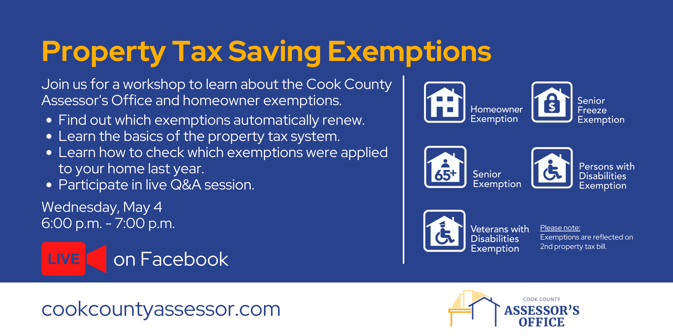 Virtual Property Tax Exemption Workshop Wednesday May 4 2022