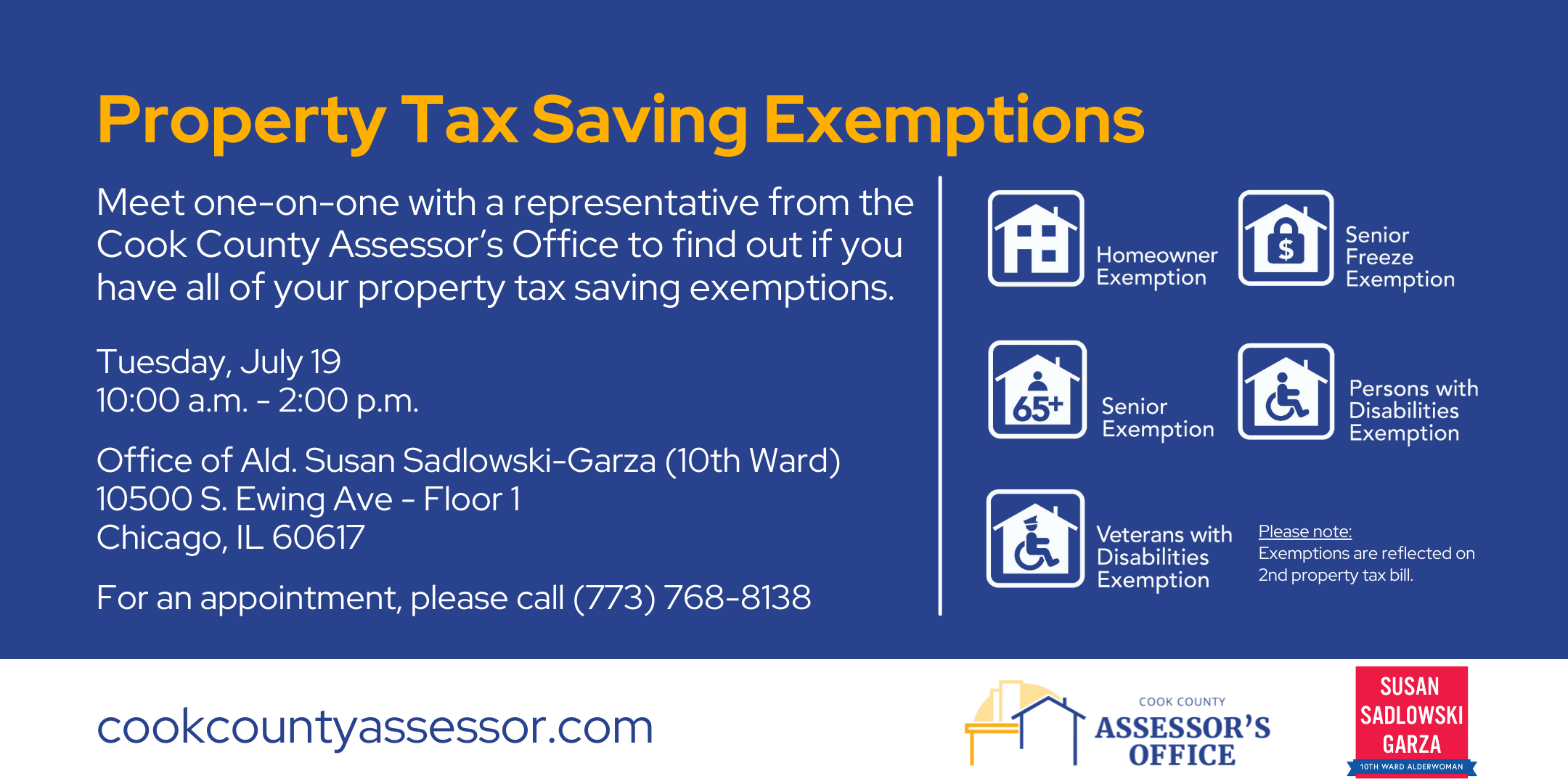 Property Tax Assistance July 19 with Ald. Susana Gadlowski-Garza