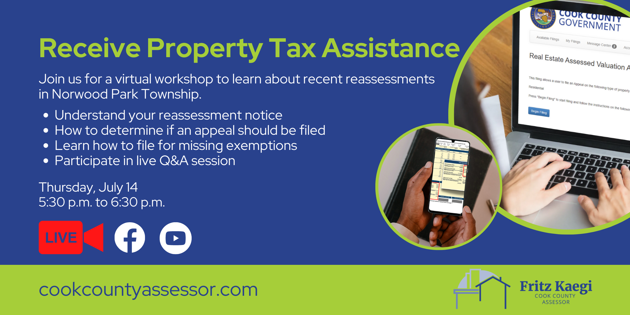 Property Tax Assistance Virtual Workshop July 14 2022 Norwood Park Township