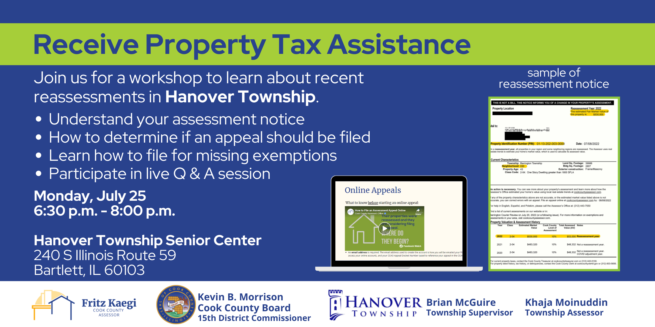 property tax assessment workshop hanover township