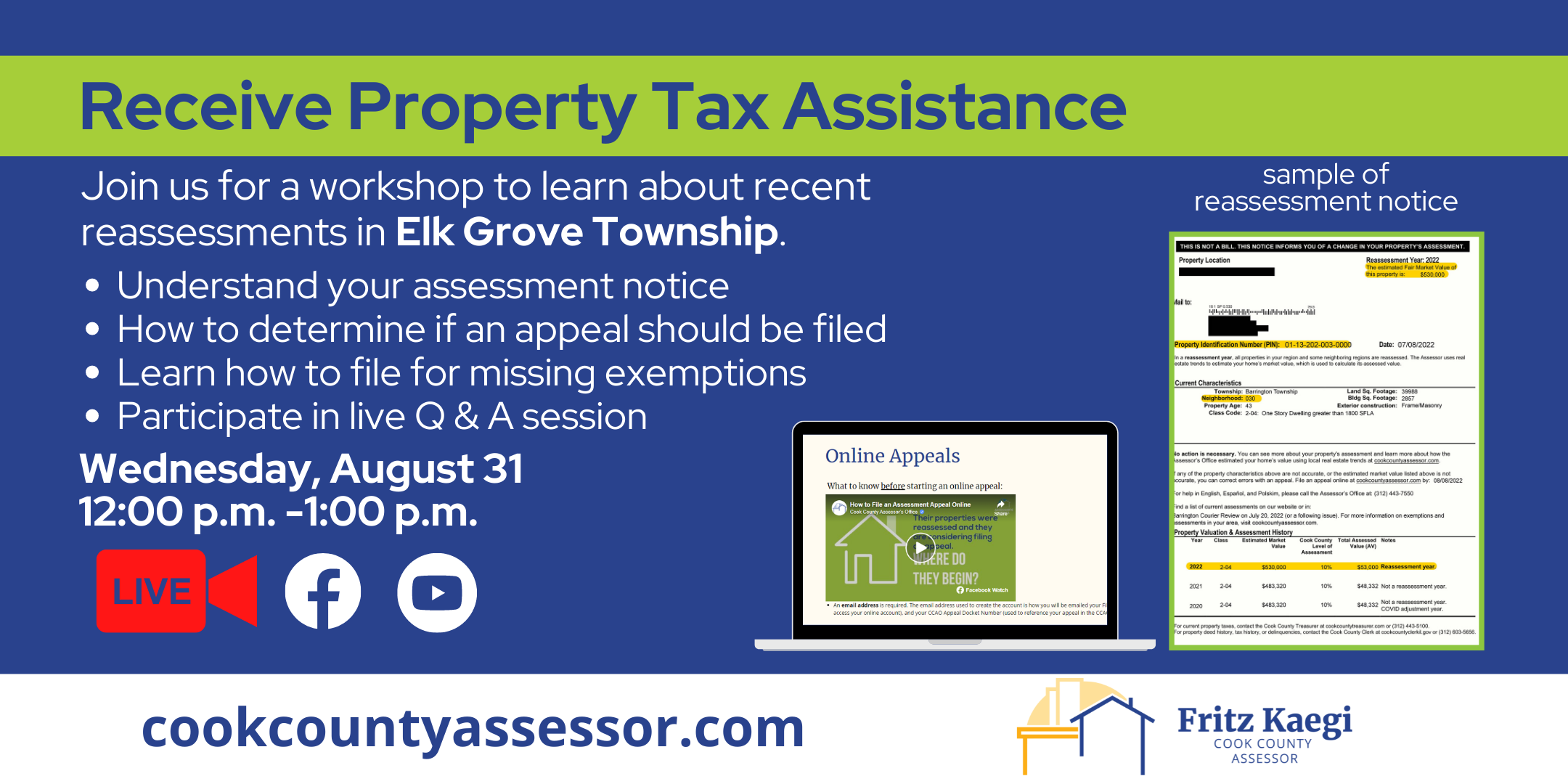 receive property tax assistance elk grove township wednesday august 31 2022