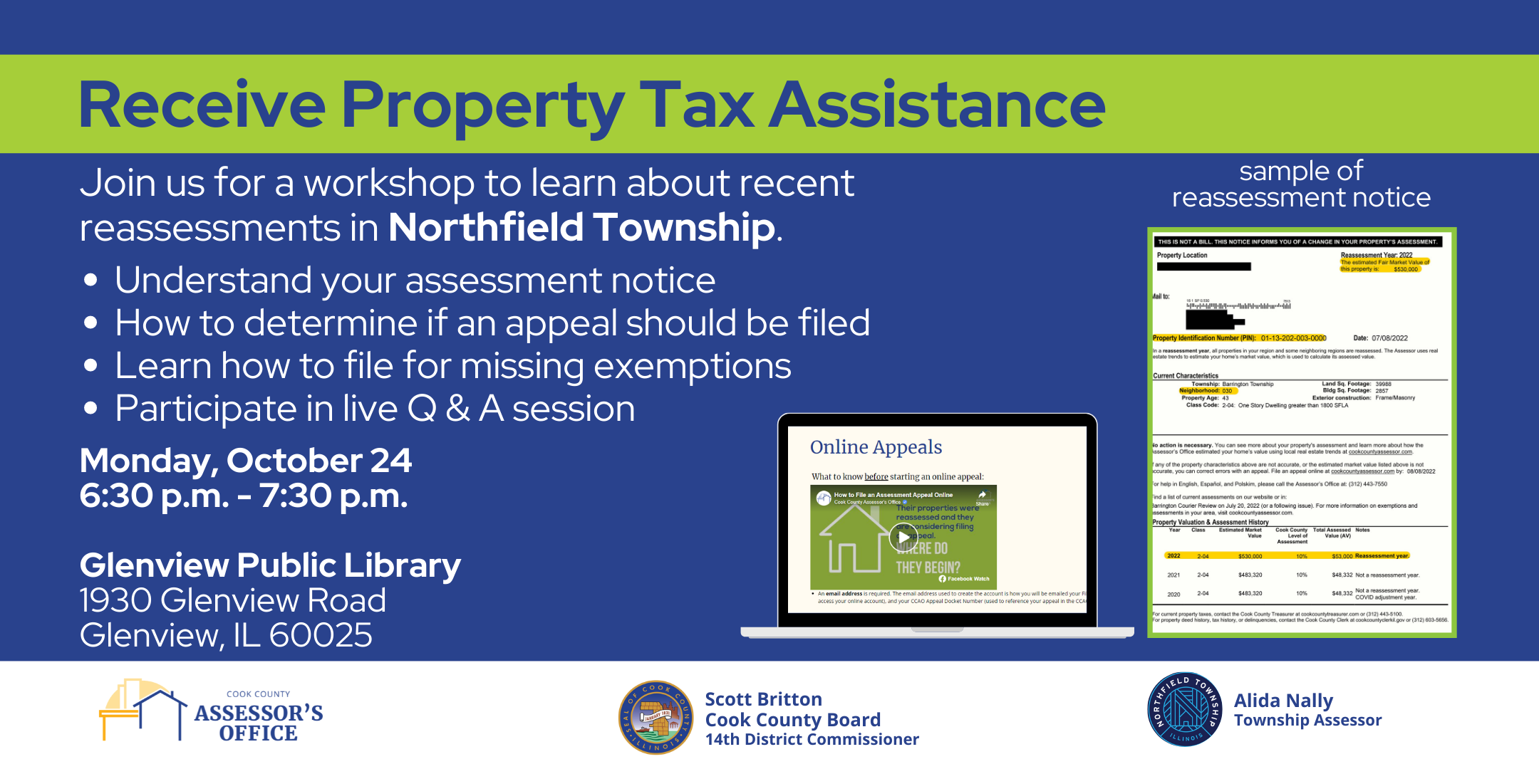 Property tax assessment workshop northfield township october 24