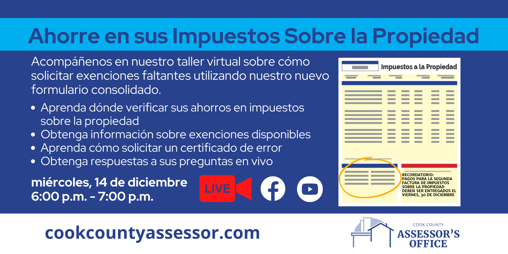 spanish certificate of error virtual workshop december 14th at 6pm