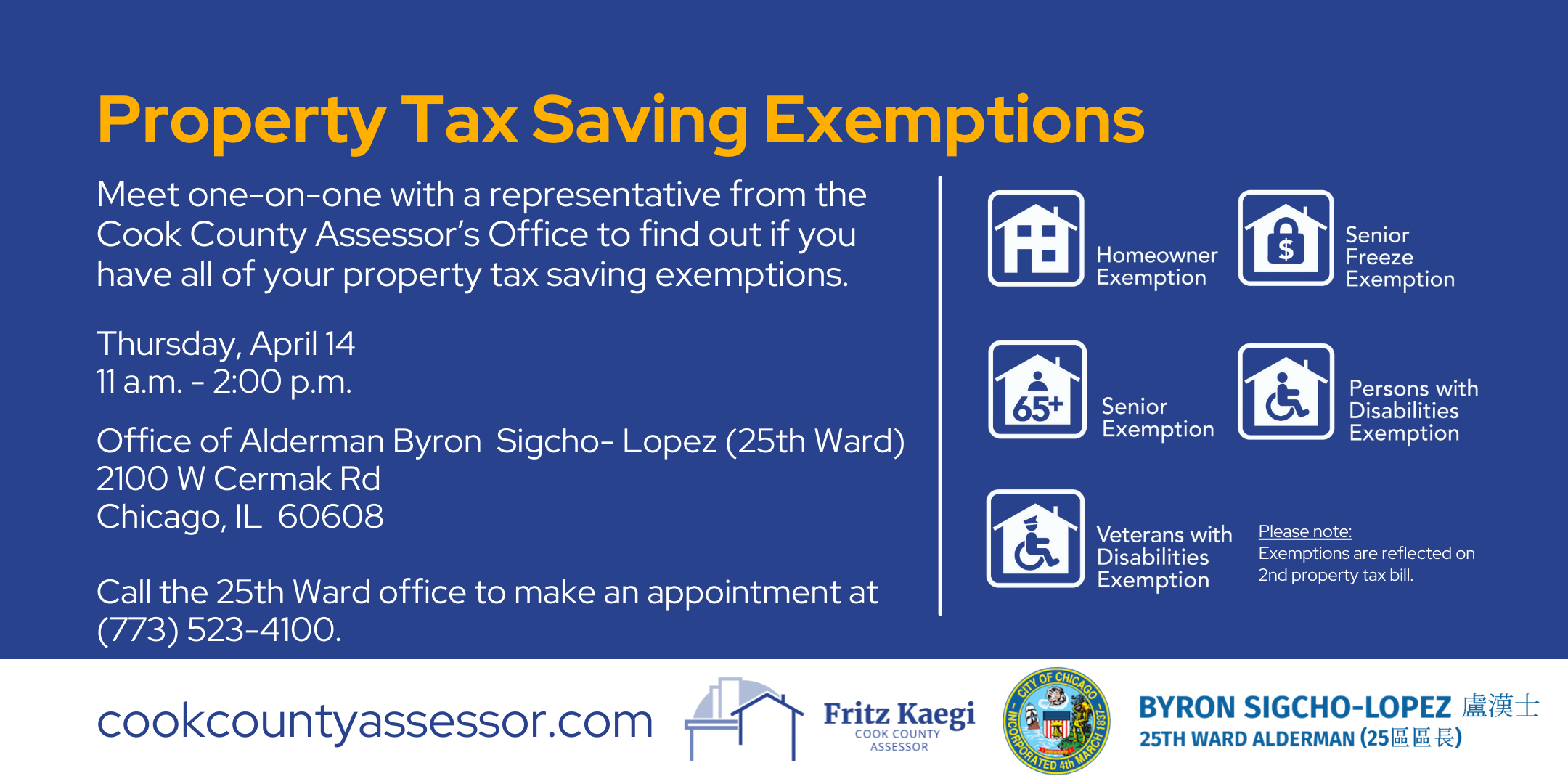 25th Ward Property Tax Exemption Workshop April 14