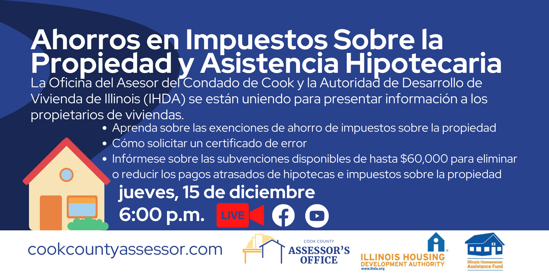 CCAO property tax savings and IHDA Mortgage Assistance Event Spanish December 15 2022