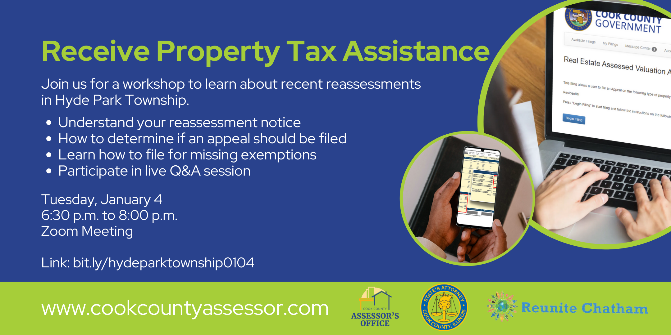 Hyde Park Township Property Tax Assistance Workshop January 4, 2022