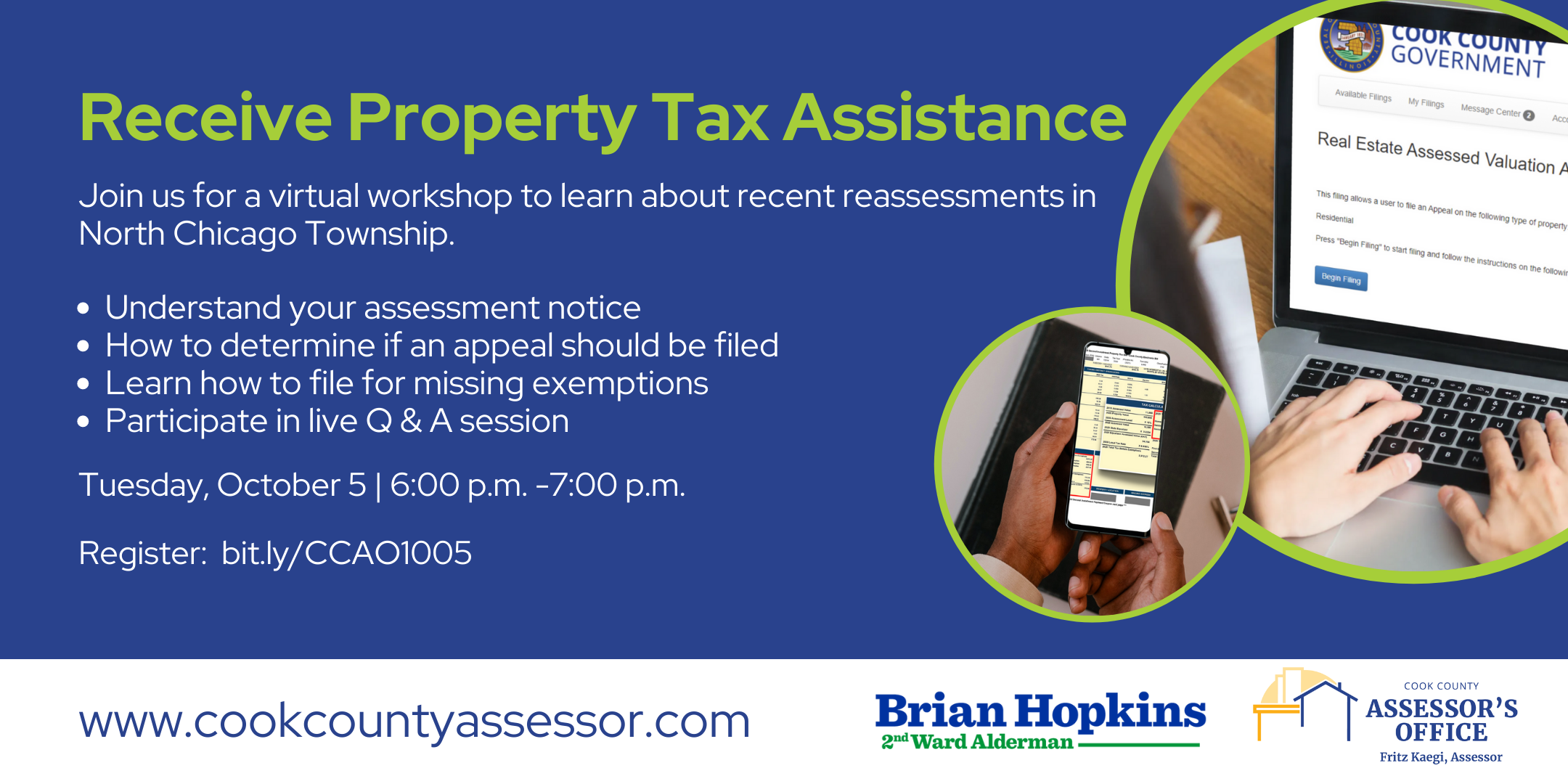 Workshop invite to Receive Property Tax Assistance