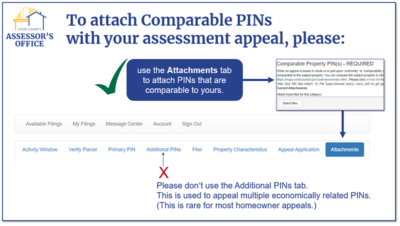 Attach PINS using the ATTACHMENTS tab.