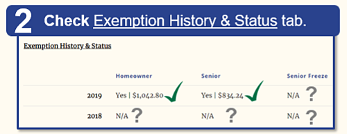Step 2: Scroll down to the Exemption History tab.