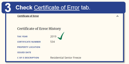 Step 3: Scroll down to the Certificate of Error tab.