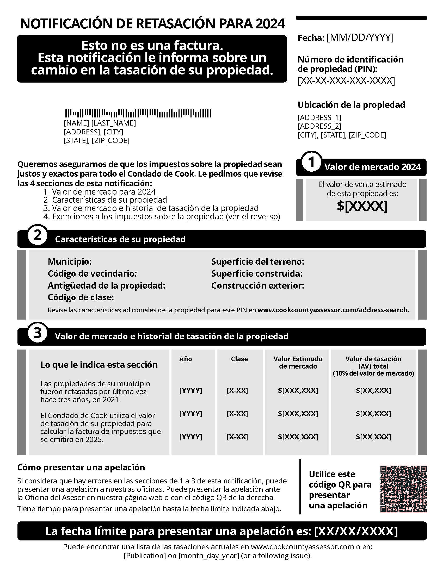 Reassessment notice for residential 